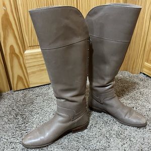 Taupe knee high boots